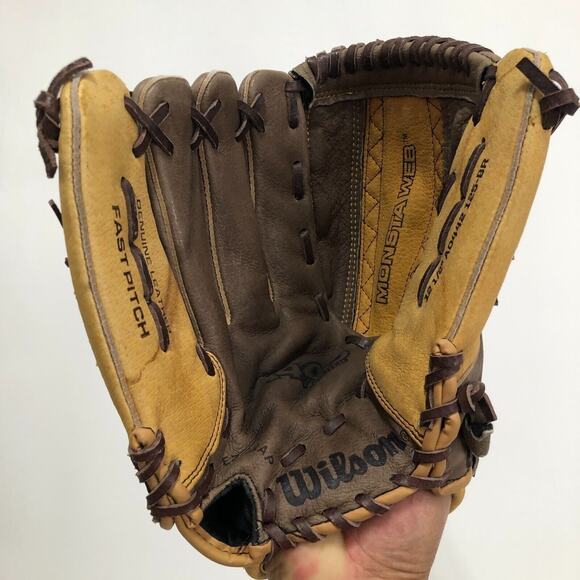Wilson A440 Fastpitch Glove Leather 12 1/2” A0442 125-BR Monsta Web - Picture 5 of 11